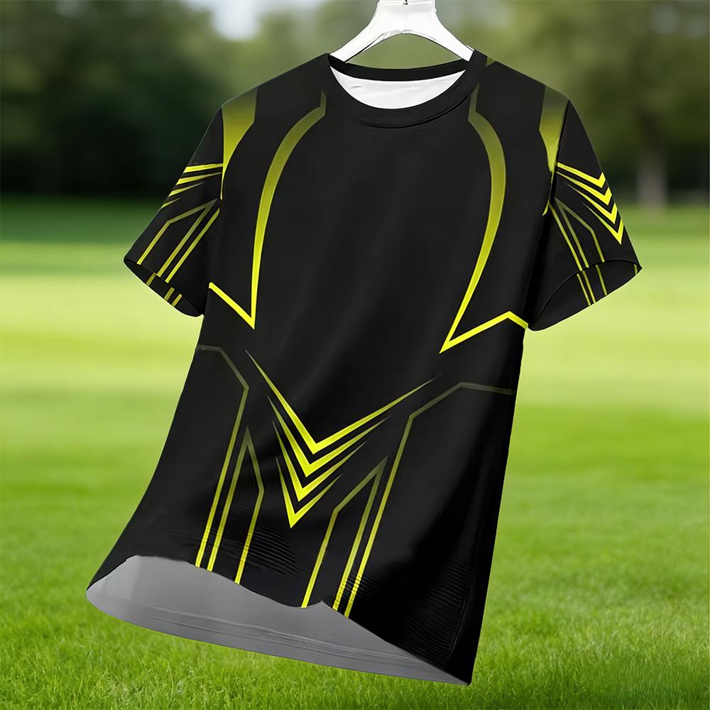 Esports Gaming Sleeve - Men's 3D Geometry Print Short-sleeved E-sports