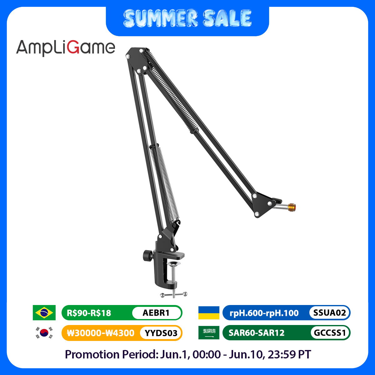 Microphone Arm Boom - FIFINE Microphone Arm Boom,Adjustable Suspension Boom
