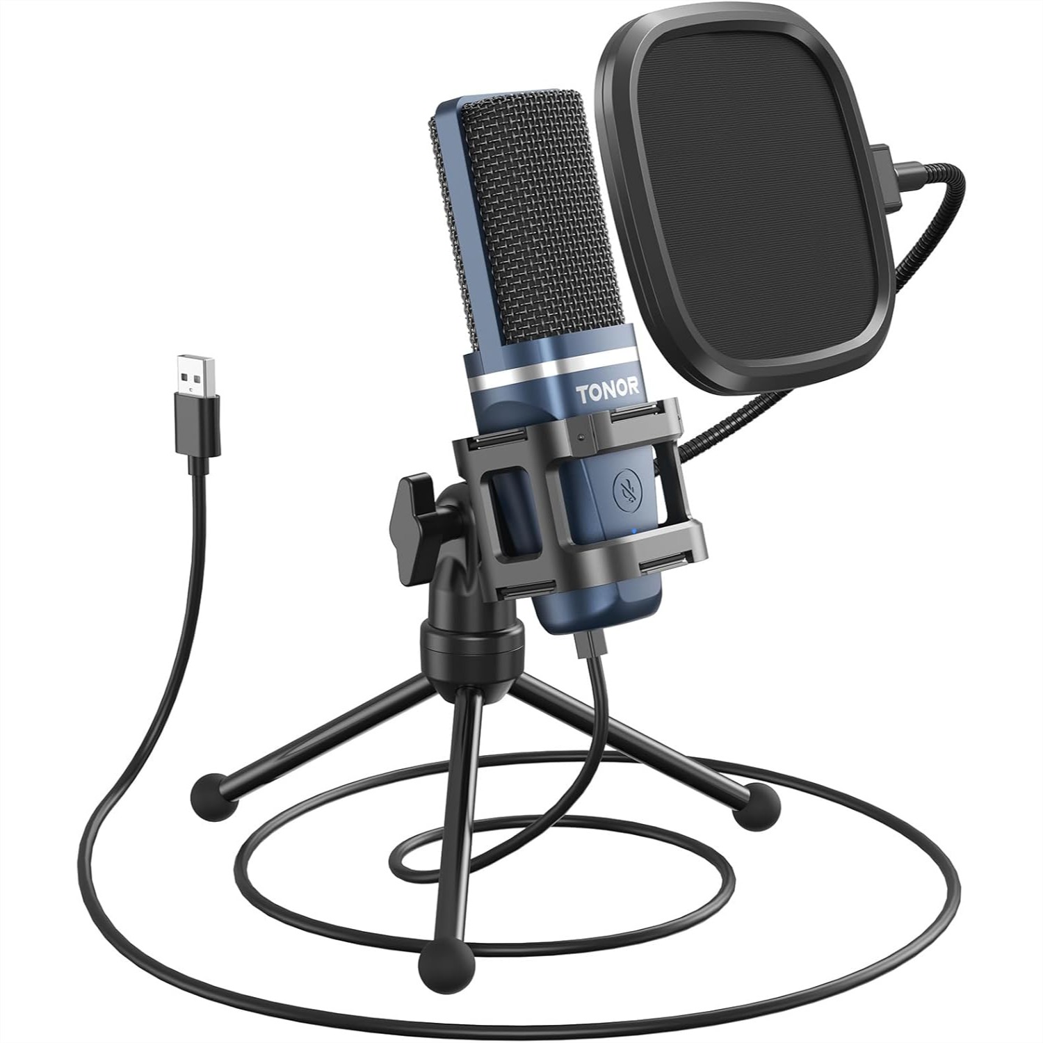 Streaming Mic Condenser - USB Podcast Microphone, Cardioid Condenser PC