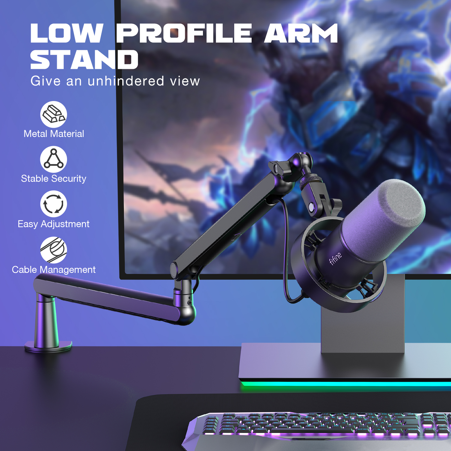 FIFINE Ampligame Microphone Bo - огляд і ціна Microphone Arm Boom