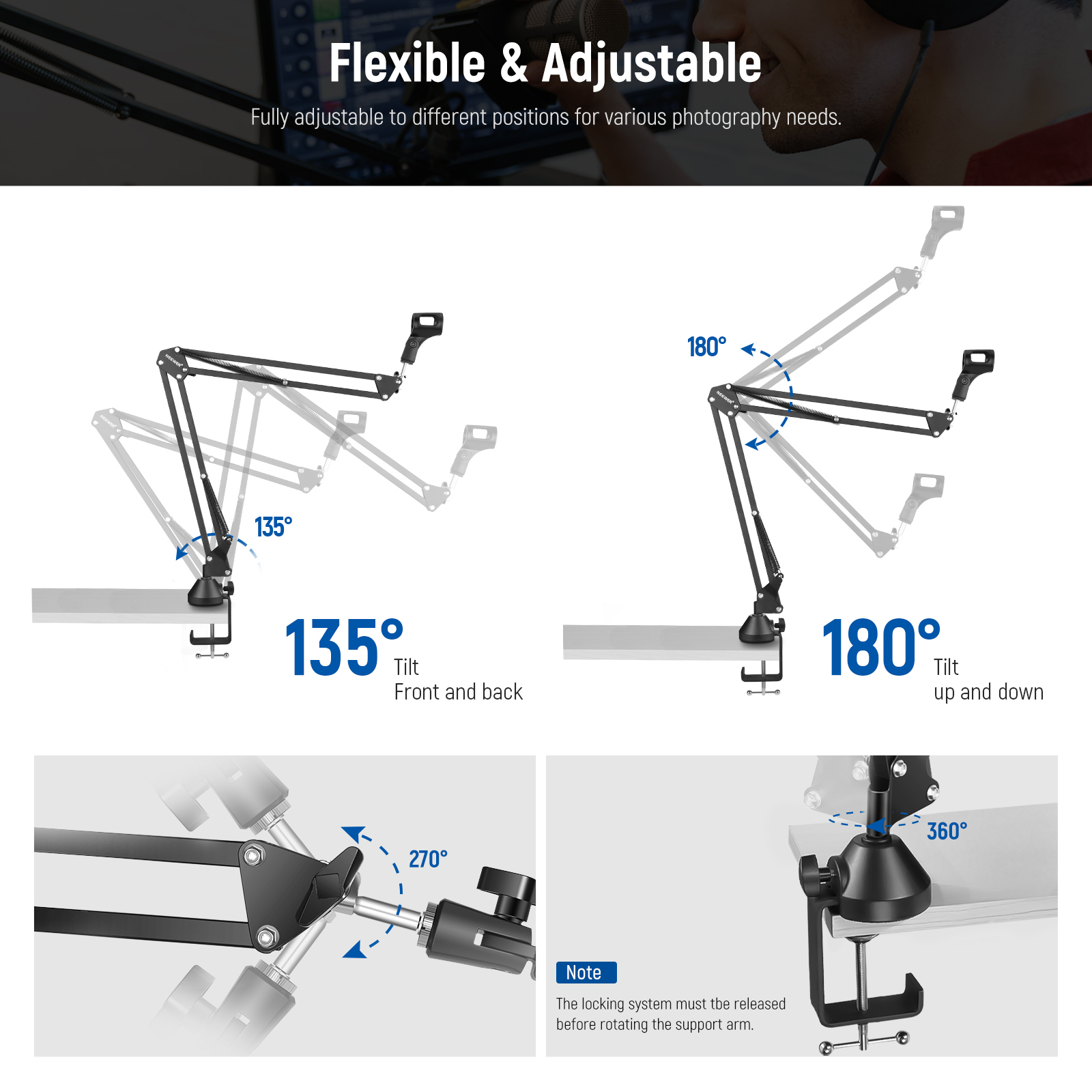 Neewer Microphone Arm Stand, S - огляд і ціна Microphone Arm Boom
