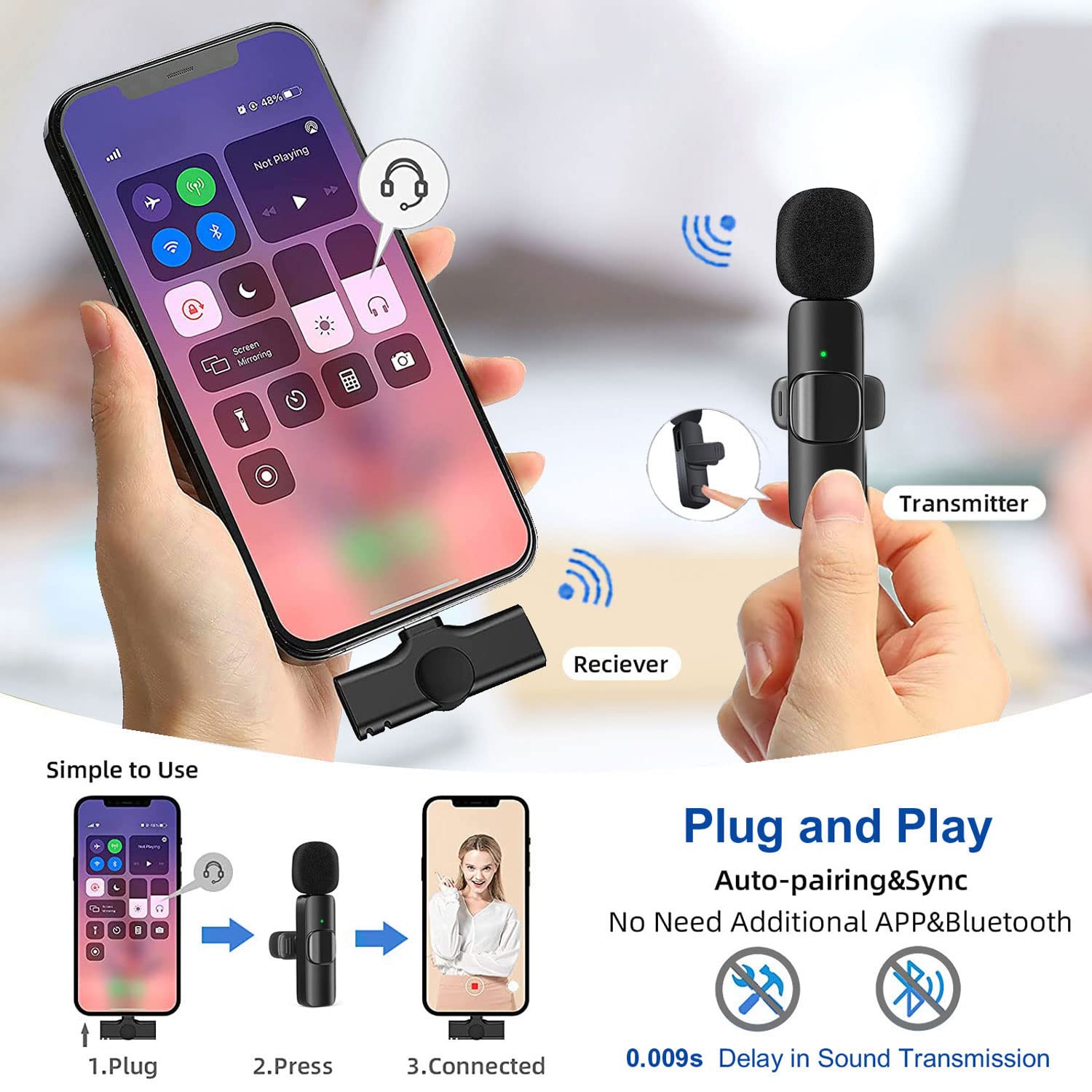 Wireless Lavalier Microphone M - огляд і ціна Streaming Mic Condenser
