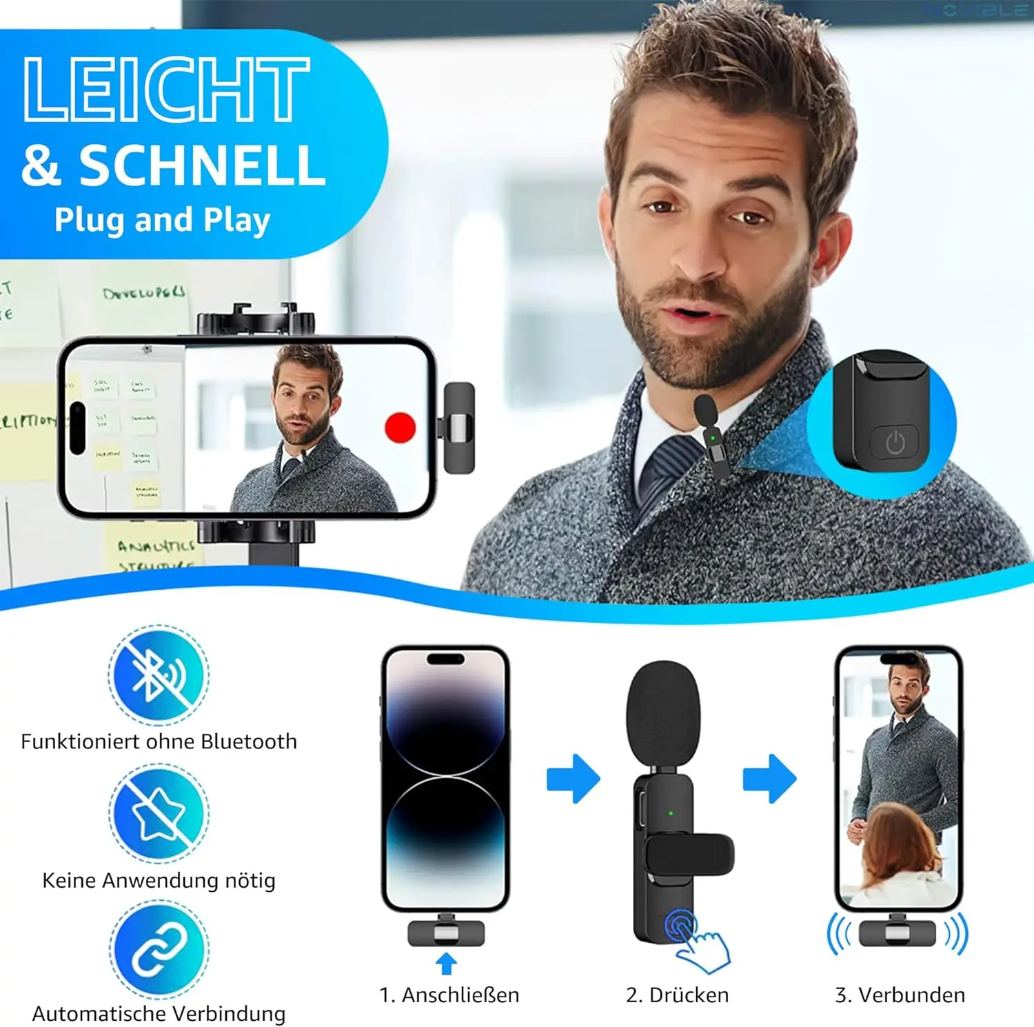 Wireless Lavalier Microphone M - огляд і ціна Streaming Mic Condenser