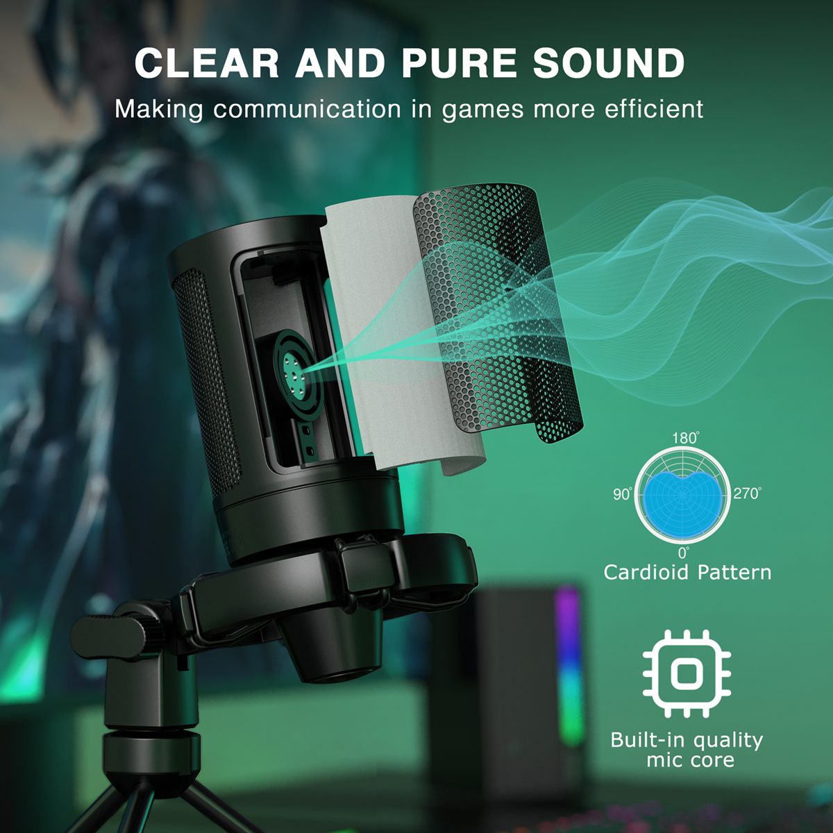 AmpliGame Gaming Microphone wi - огляд і ціна Streaming Mic Condenser