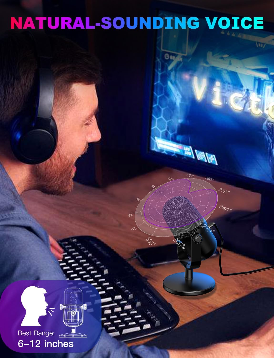 USB Gaming Microphone With Noi - огляд і ціна Streaming Mic Condenser