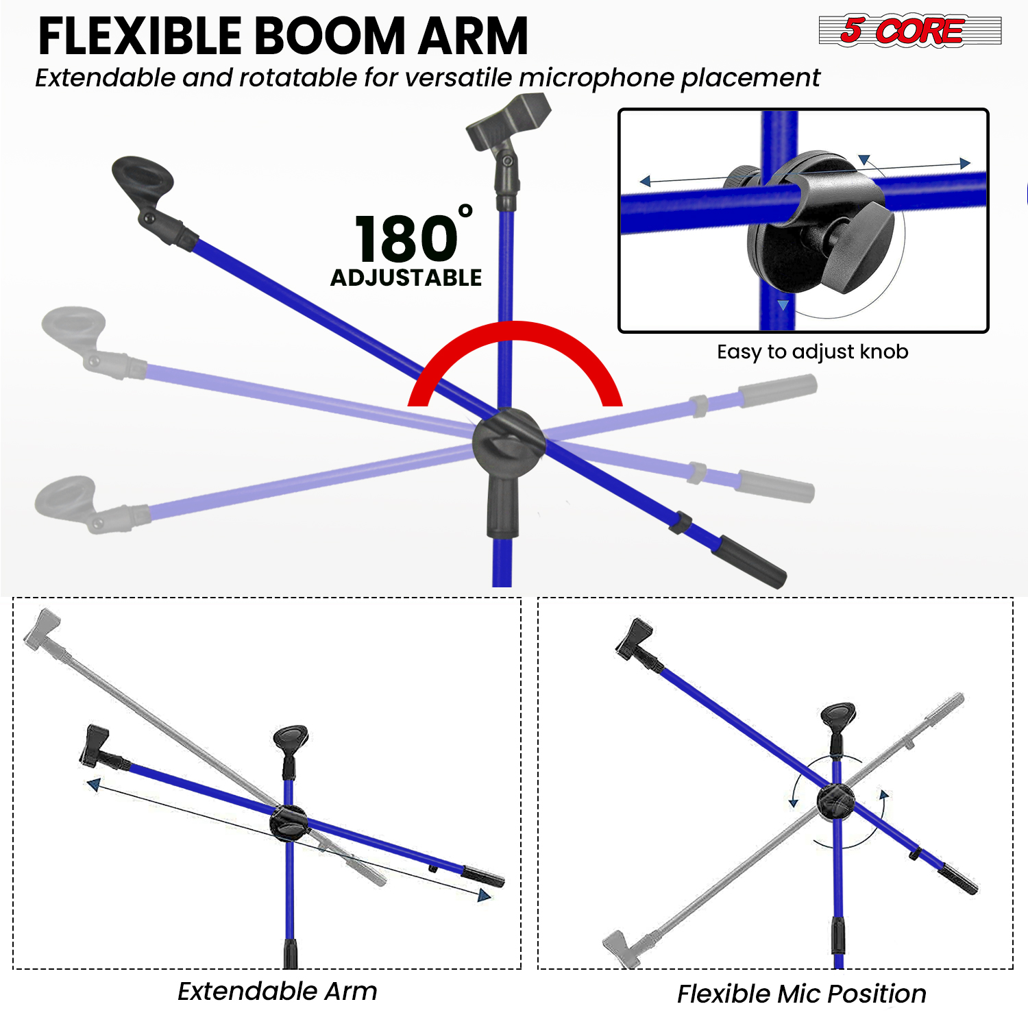 5 Core Mic Stand Floor Height  - огляд і ціна Microphone Arm Boom