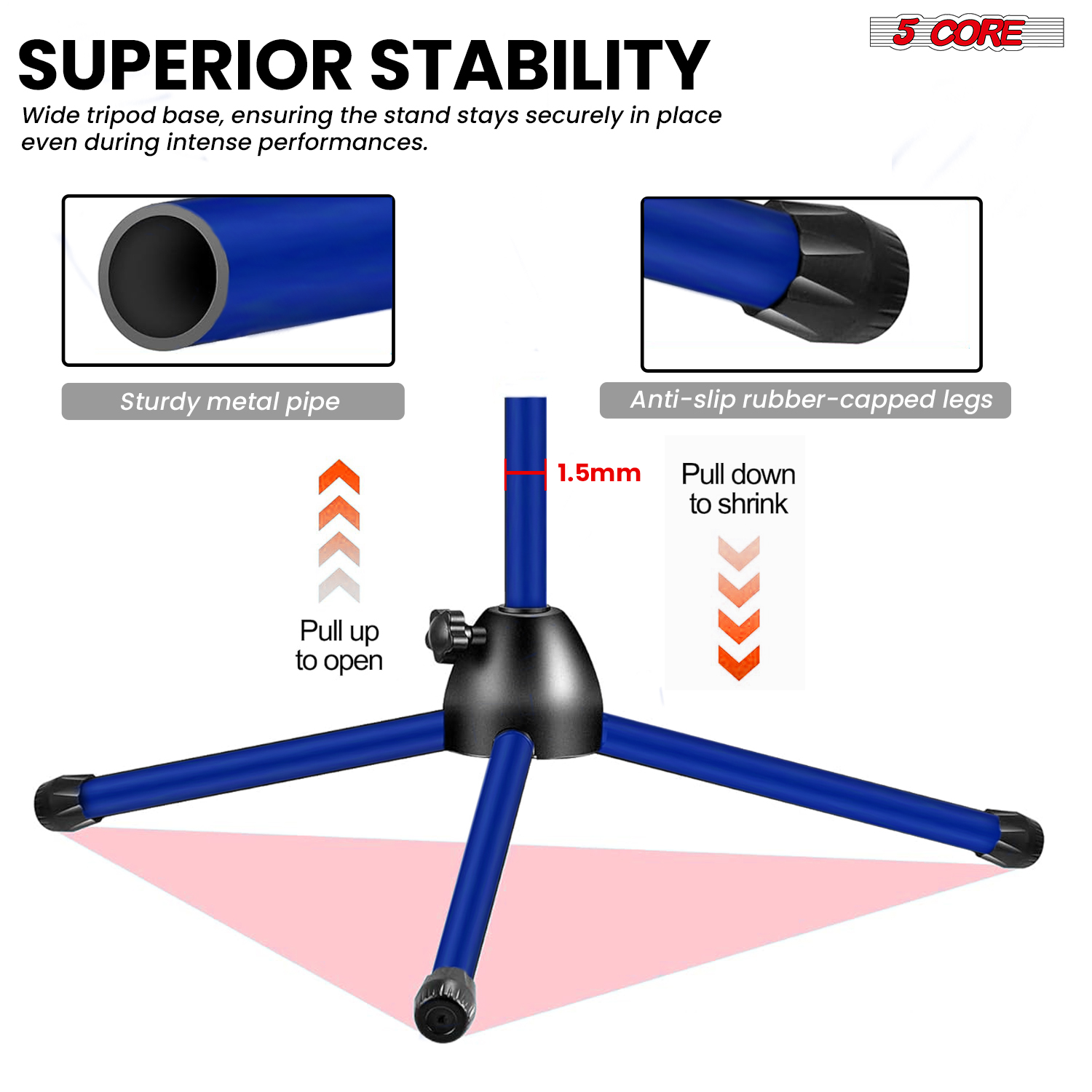 5 Core Mic Stand Floor Height  - огляд і ціна Microphone Arm Boom